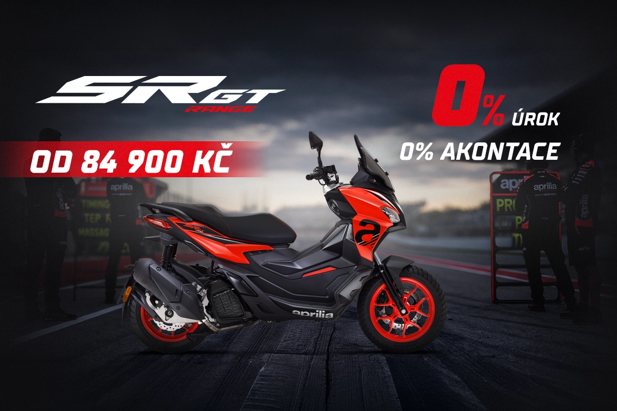 Aprilia SR GT od 84 900 Kč. 0% úrok, 0% akontace!