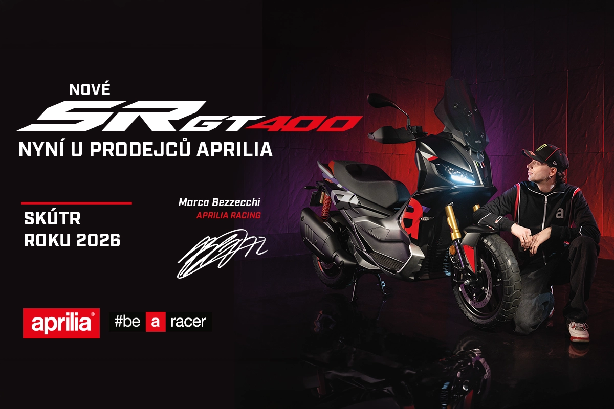 Nové SR GT 400 nyní u prodejců Aprilia. Skútr roku 2026.
